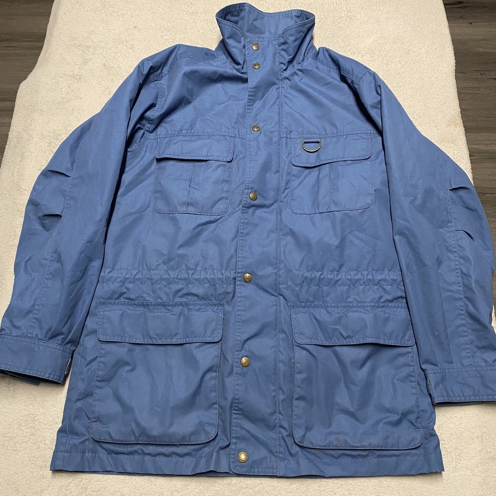Eddie Bauer Mountain Parka Mens Small Blue Aztec Wool Blanket Lined Field